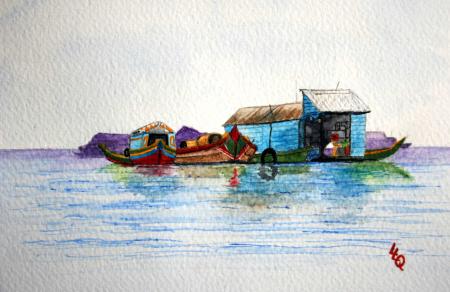 Cambodge Village flottant